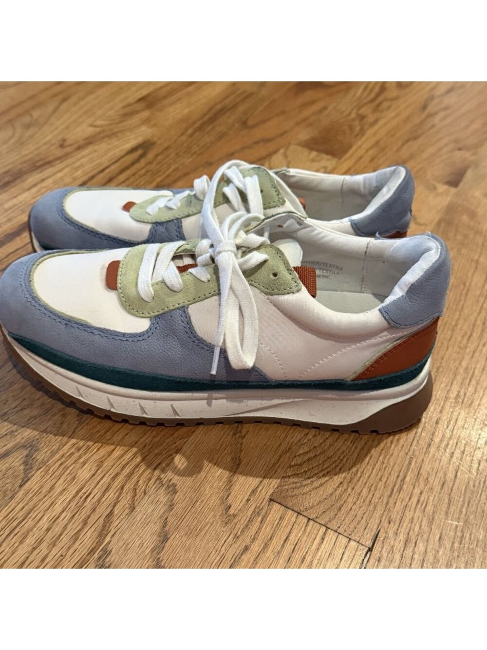 Madewell MWL Womens 7 Sneakers Colorblock Blue Green White Orange Retro Inspired